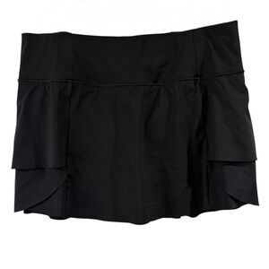 Athleta Momentum Skort Womens Large Black Ruffle Running Tennis Golf Skirt